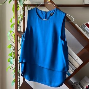 Theory silk blue top